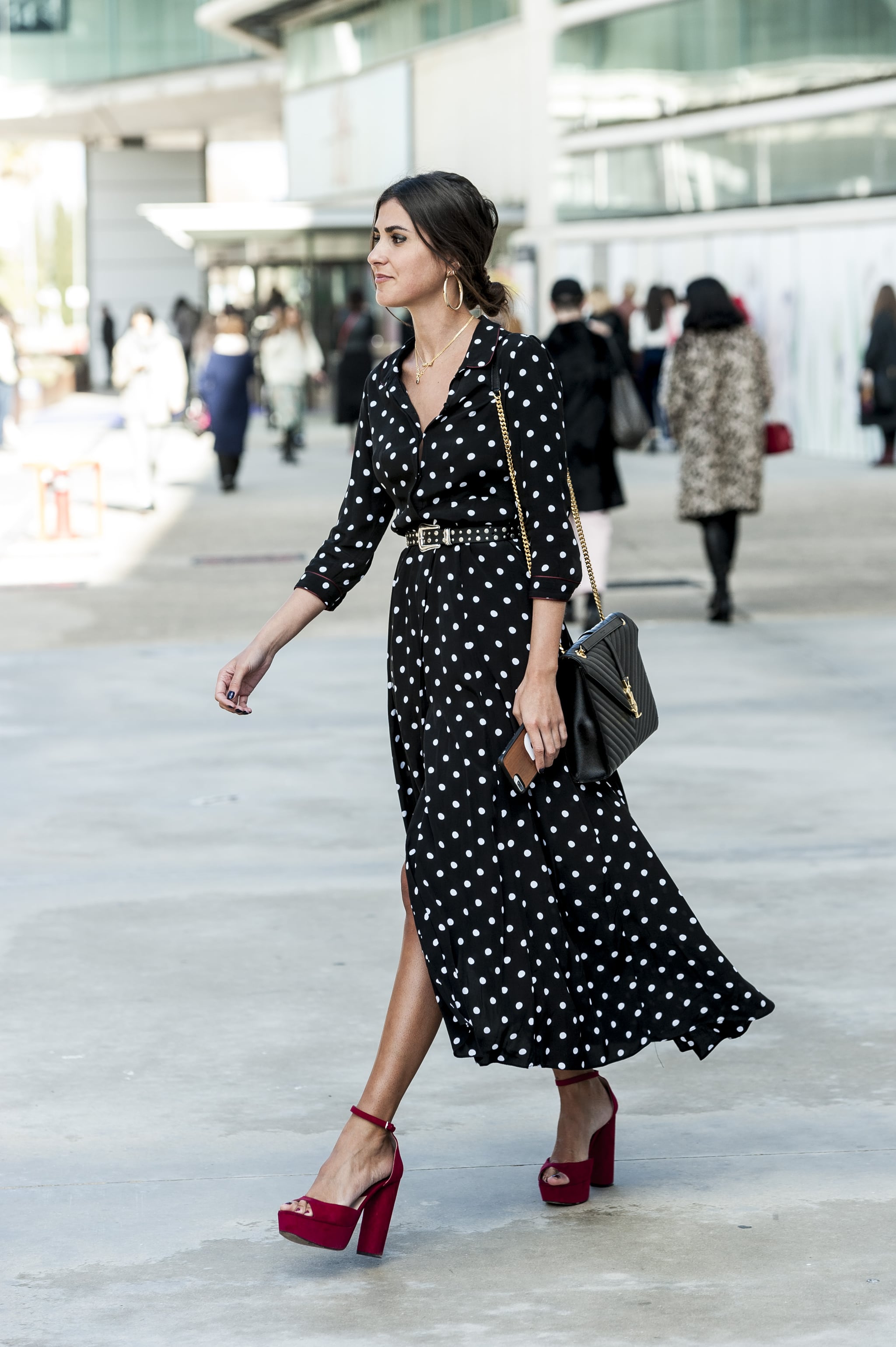 Silk dress with belt deals