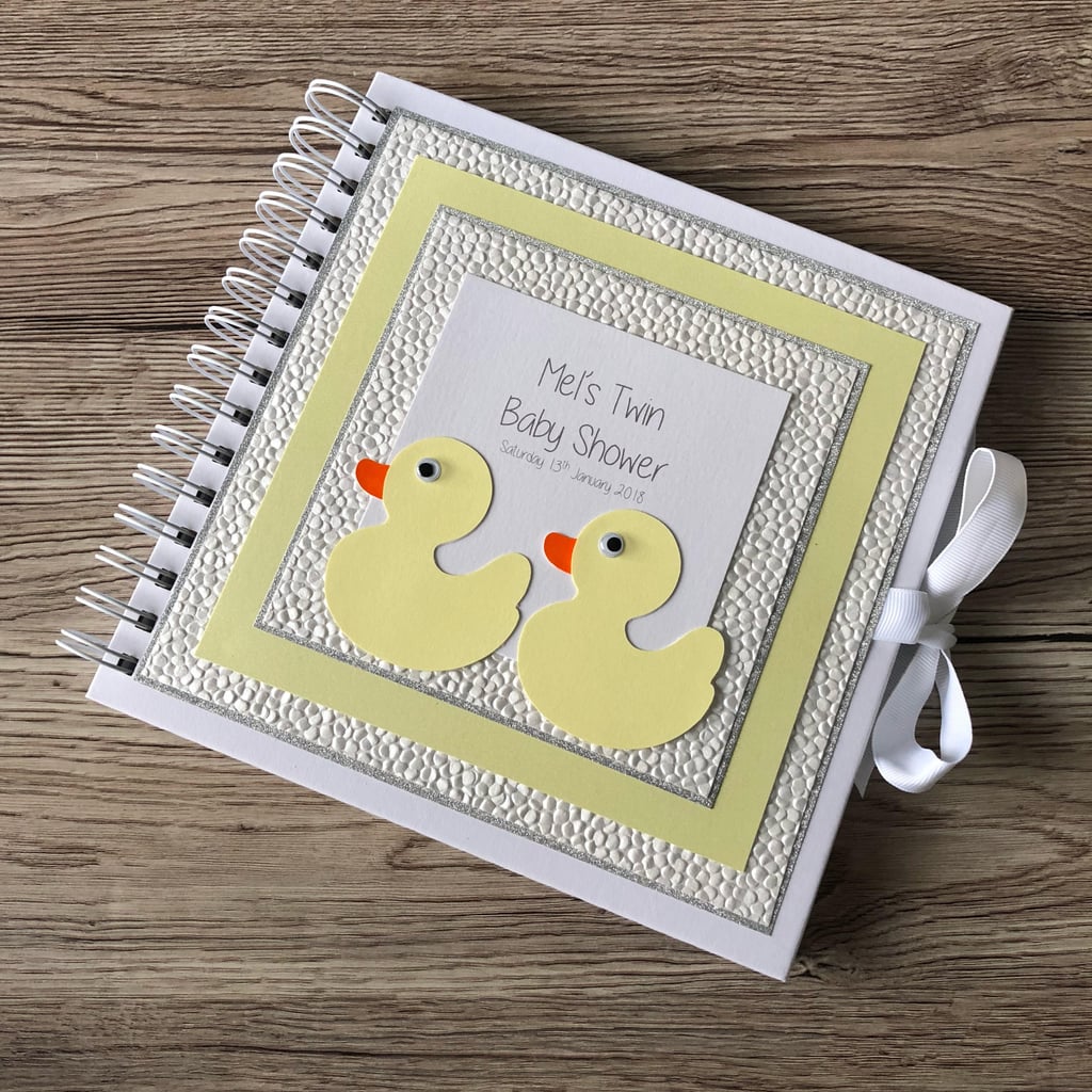 Personalized Twin Baby Shower Guest Book