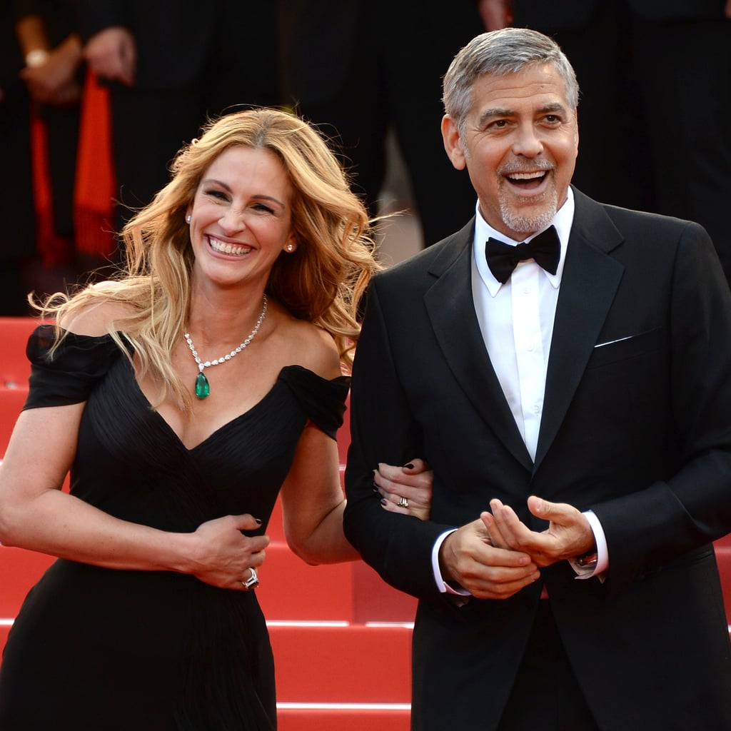 Julia Roberts Wears Dress Covered in George Clooney Photos