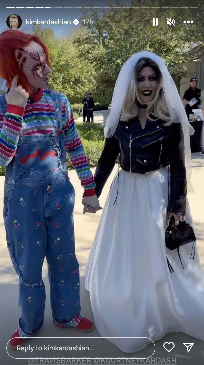 Kourtney Kardashian & Travis Barker Nail 'Bride of Chucky' Costume –  Footwear News