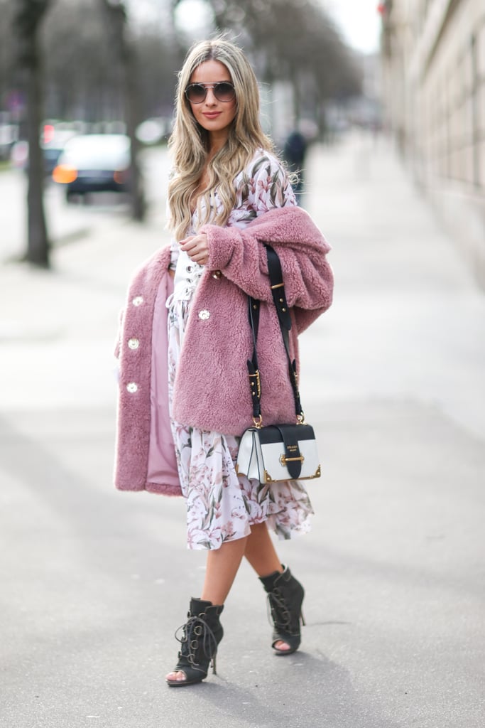 Powder Pink | Colorful Coats Street Style Inspiration | POPSUGAR ...