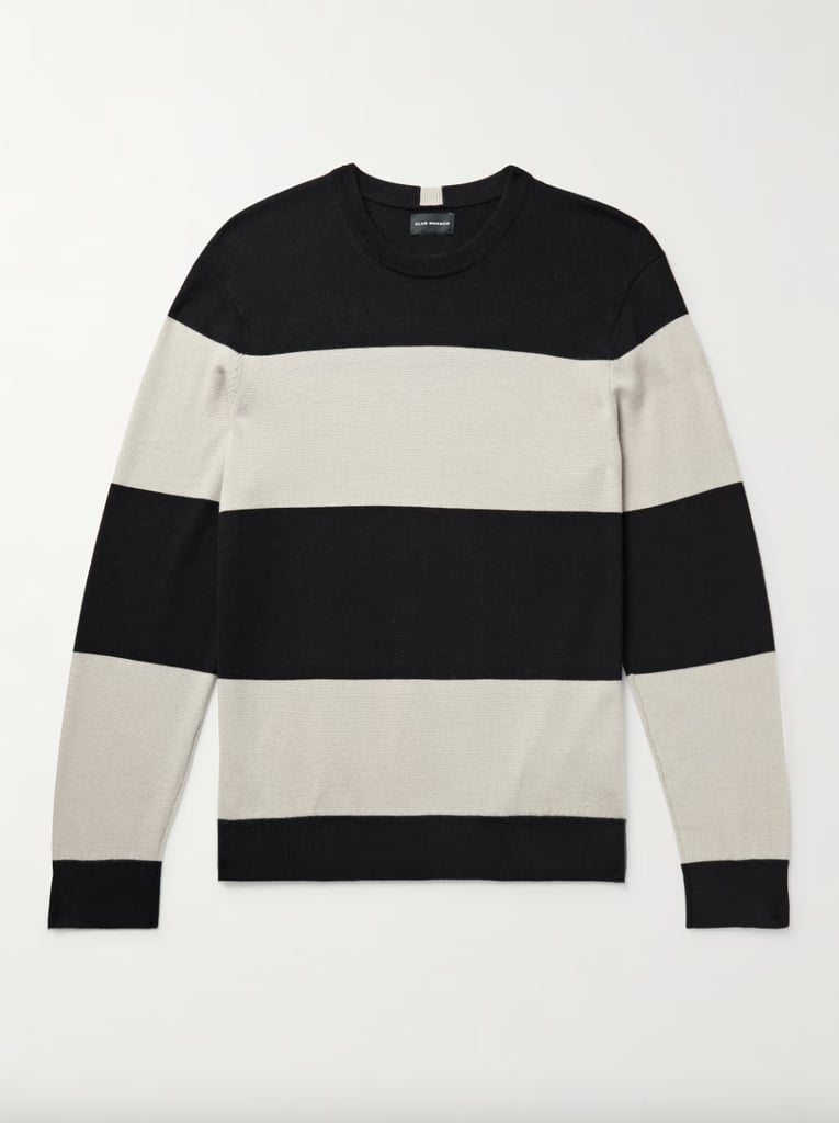 Shop Similar: Club Monaco Black Slim-Fit Striped Wool Sweater