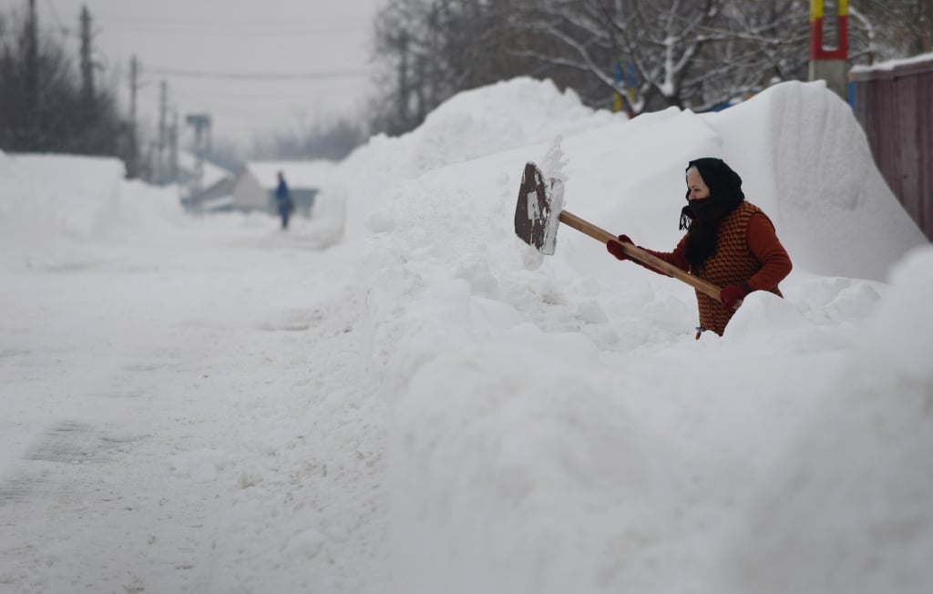In Bucharest, Romania, locals were left shoveling lots and lots of snow.