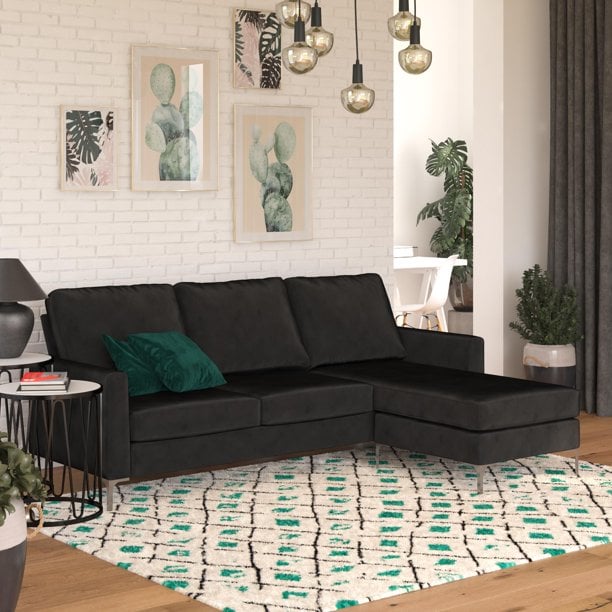 Novogratz Chapman Sectional Sofa with Chrome Legs