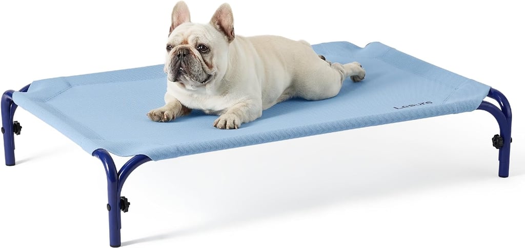 Lesure Elevated Raised Outdoor Dog Bed in Blue