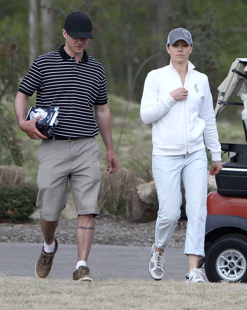 Jessica Biel and Justin Timberlake paired up on April 14, 2013, to go play golf in Tennessee.