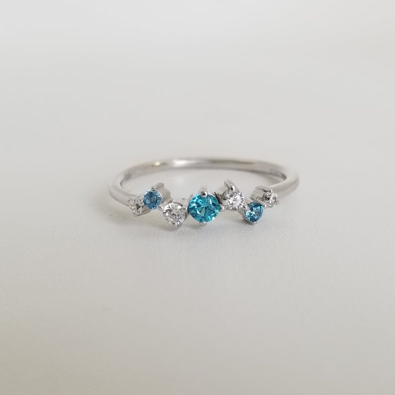 Birthstones Ring With Varying Size and Height Round Stones