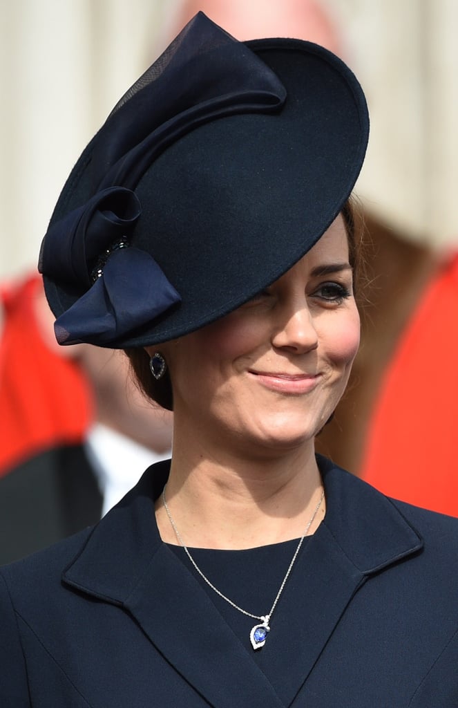 Kate's navy hat was a perfect finish for her outfit at the memorial service to mark the end of Britain's combat operations in Afghanistan in 2015.
