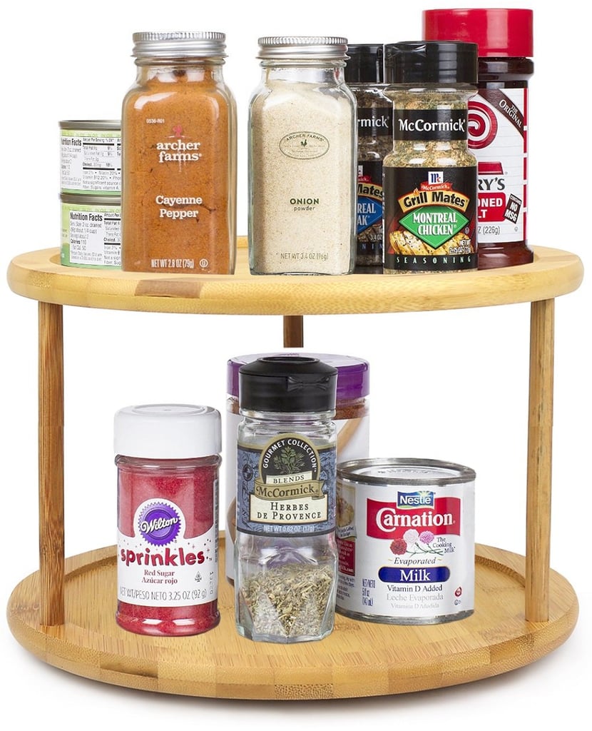 Greenco Premium Bamboo 2 Tier Lazy Susan Turntable