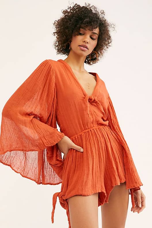Free people orange romper sales