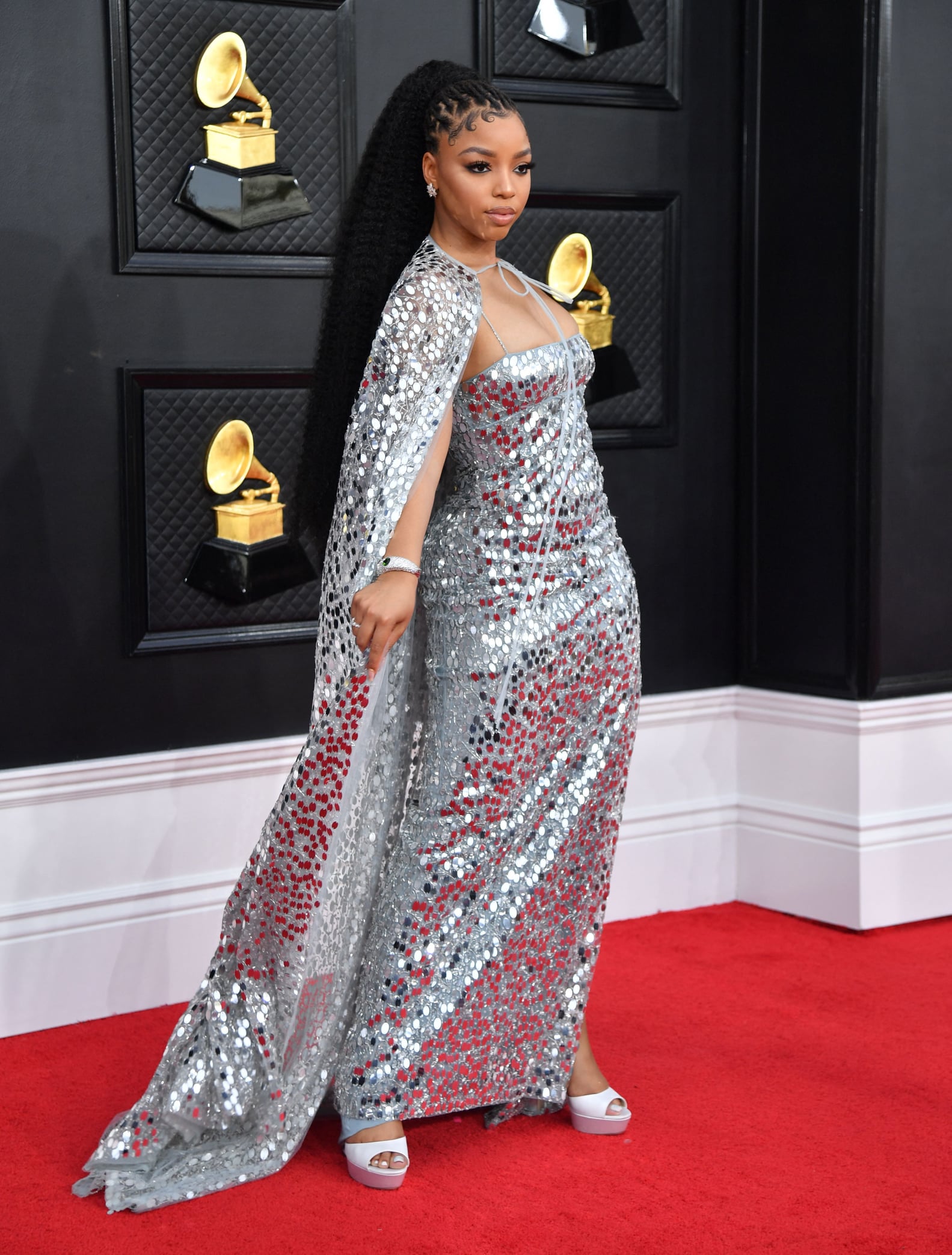 Chloe Bailey Wore a Metallic Valentino Dress to the Grammys POPSUGAR