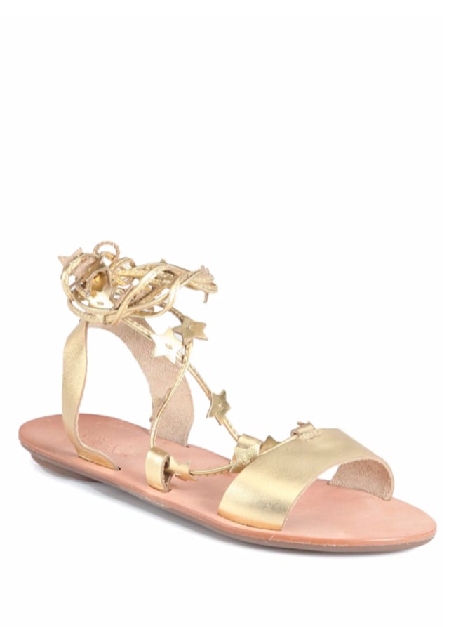 Loeffler Randall Starla Star-Detail Leather Lace-Up Sandals