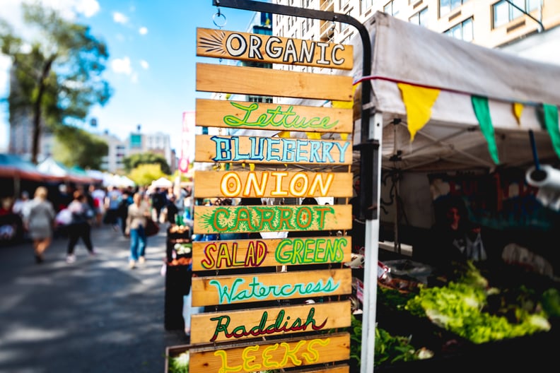 Explore the farmers market together, and share some juicy fruits or tasty snacks to munch on.