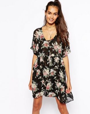ASOS double-layer floral print dress