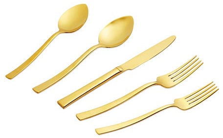 5-Piece Vintage Gold Milano Flatware Set ($35)