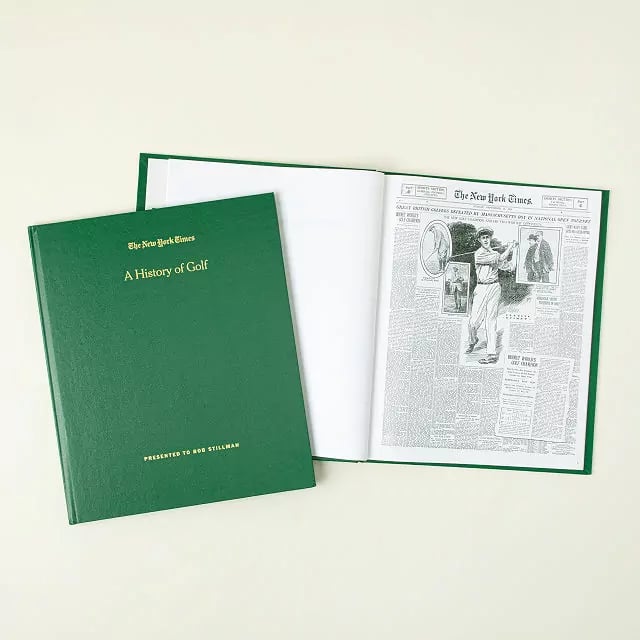 New York Times Personalized Golf History Book