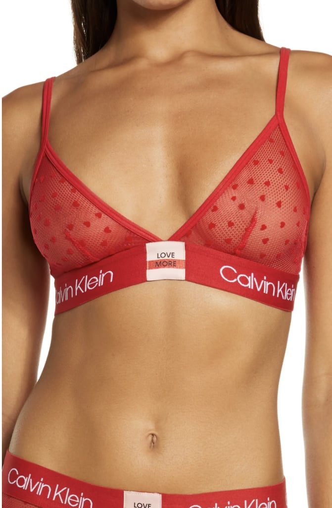 calvin klein red triangle bralette
