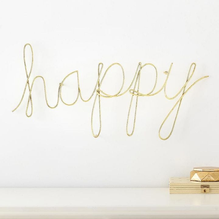 MayBaby Wire Happy Wall Decor