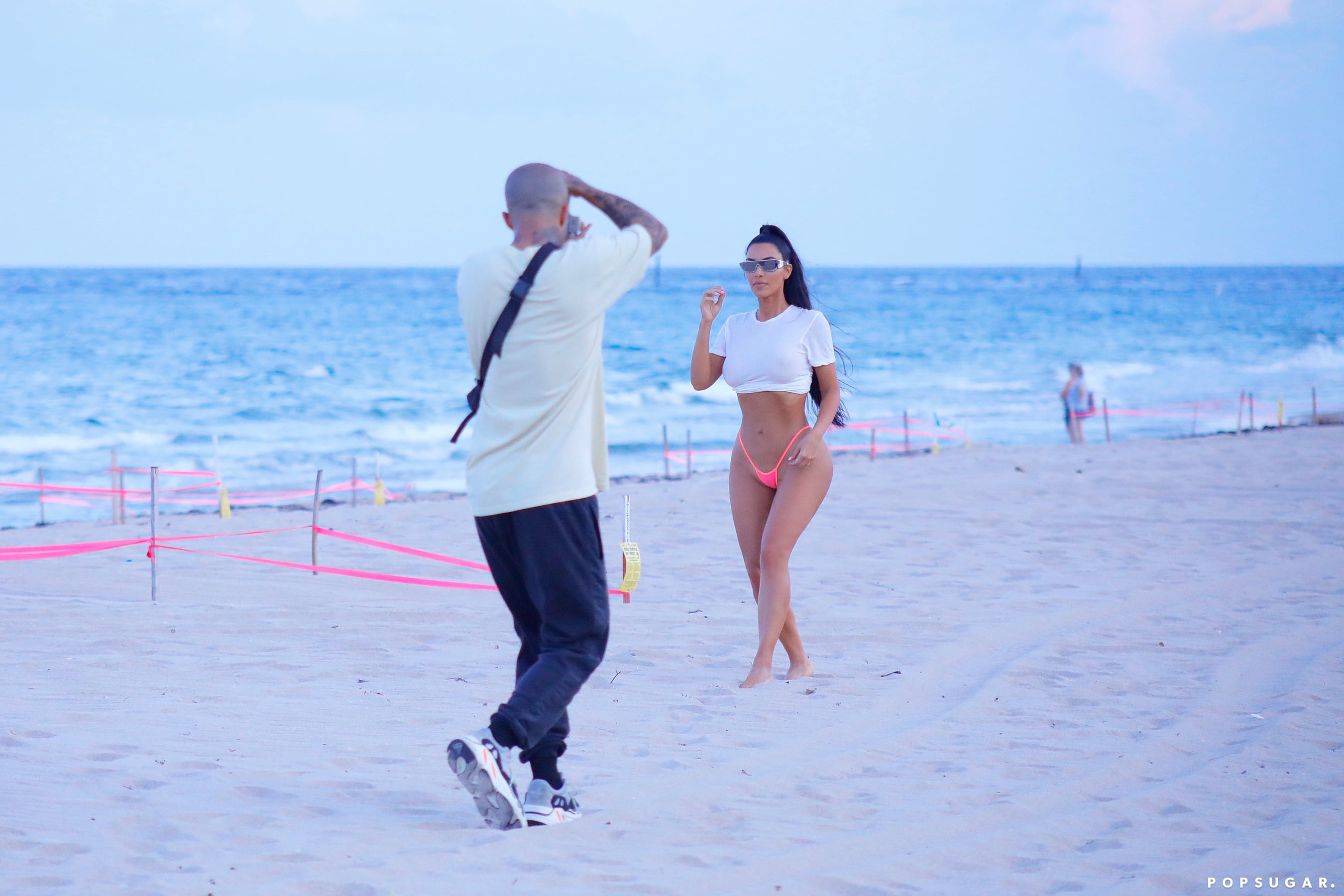 Kim Kardashian Wearing Thong Bikini in Miami August 2018