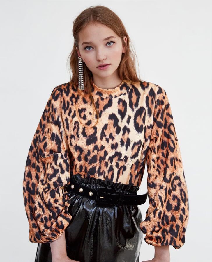 Zara T-Shirt With Full Sleeves | How to Wear Leopard Print | POPSUGAR ...