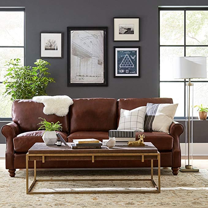 Stone & Beam Charles Classic Oversize Leather Sofa