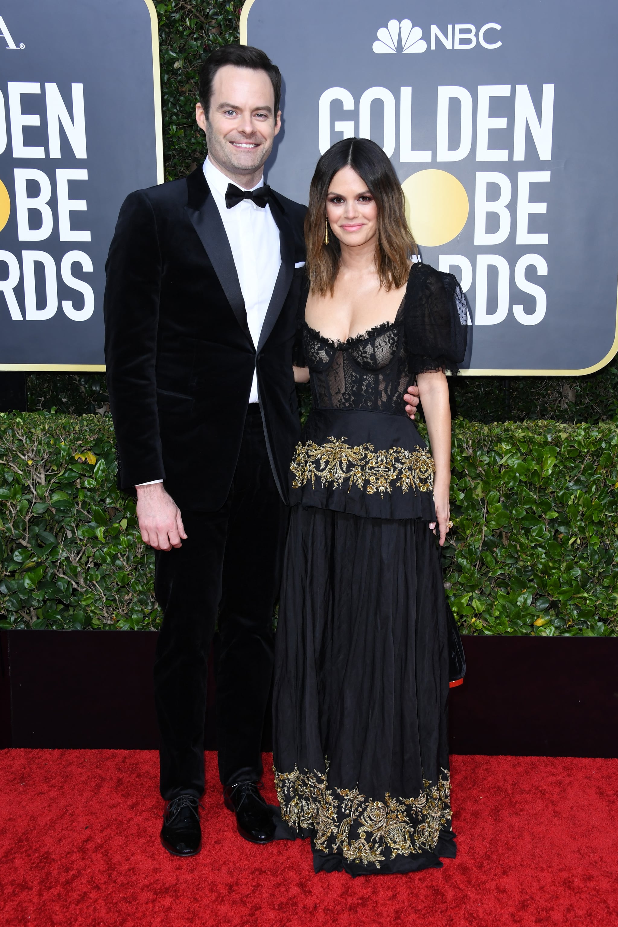 BEVERLY HILLS, CALIFORNIA - JANUARY 05: (L-R) Bill Hader and Rachel Bilson attend the 77th Annual Golden Globe Awards at The Beverly Hilton Hotel on January 05, 2020 in Beverly Hills, California. (Photo by Jon Kopaloff/Getty Images)