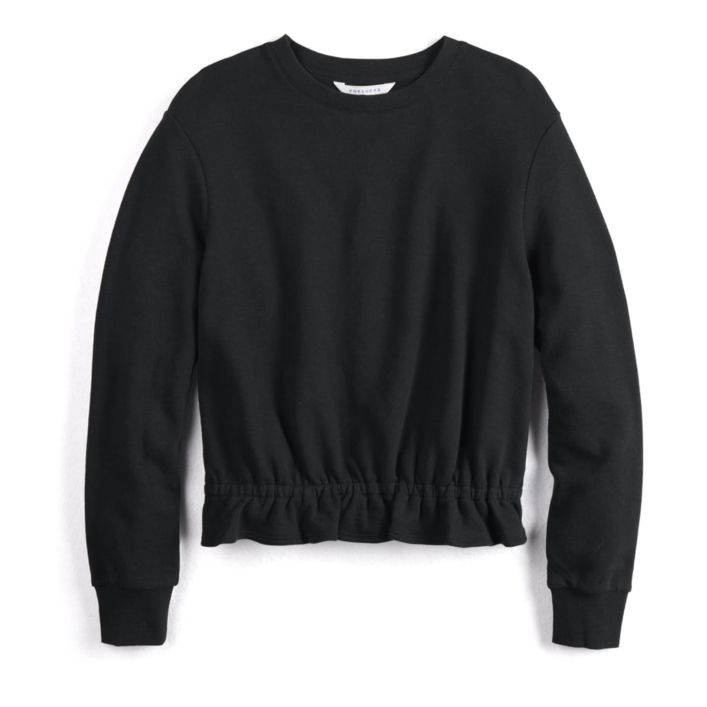 Peplum Sweatshirt in Jet Black
