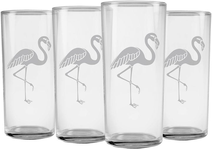 Susquehanna Glass S/4 Flamingo Slim Highball Glasses ($39, originally $50)