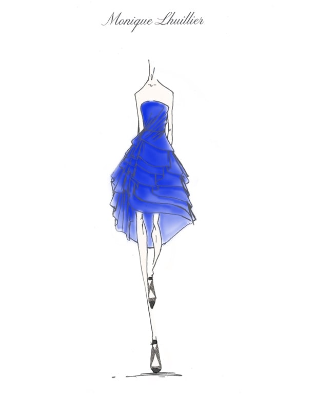 Monique Lhuillier Sharpen the Edge Dress Sketch