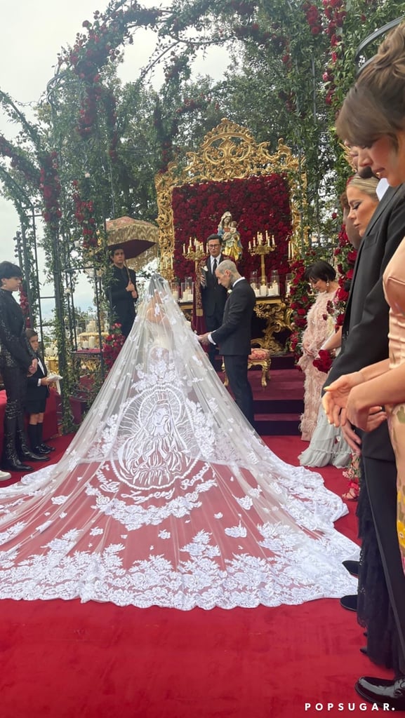 Kourtney Kardashian's Virgin Mary Design in Her Veil