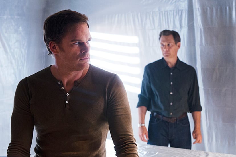 DEXTER, l-r: Michael C. Hall, James Remar in 'Goodbye Miami' (Season 8, Episode 10, aired September 8, 2013). ph: Randy Tepper/Showtime/courtesy Everett Collection