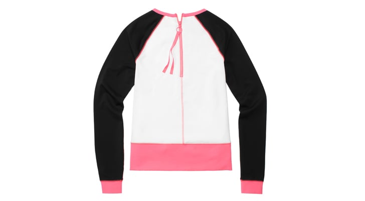 Long Sleeve Pullover in White/Pink