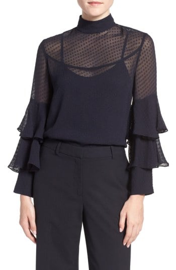 Tiered Sleeve Silk Top