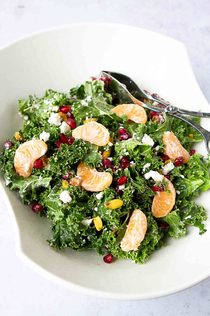 Kale, Pomegranate, and Mandarin Orange Breakfast Salad