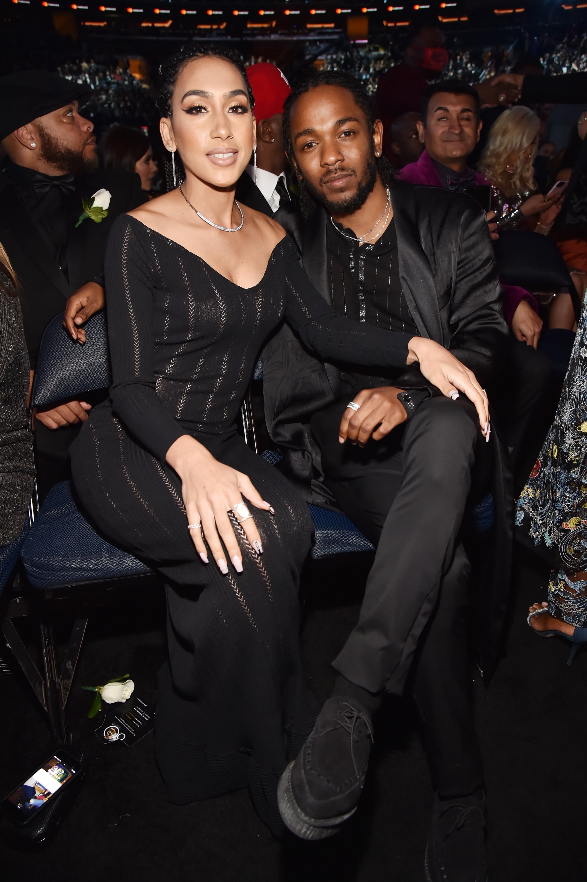 Kendrick Lamar & Fiancee Whitney Alford Attend Grammys 2016!: Photo 3579812, 2016 Grammys, Grammys, Kendrick Lamar, Whitney Alford Photos