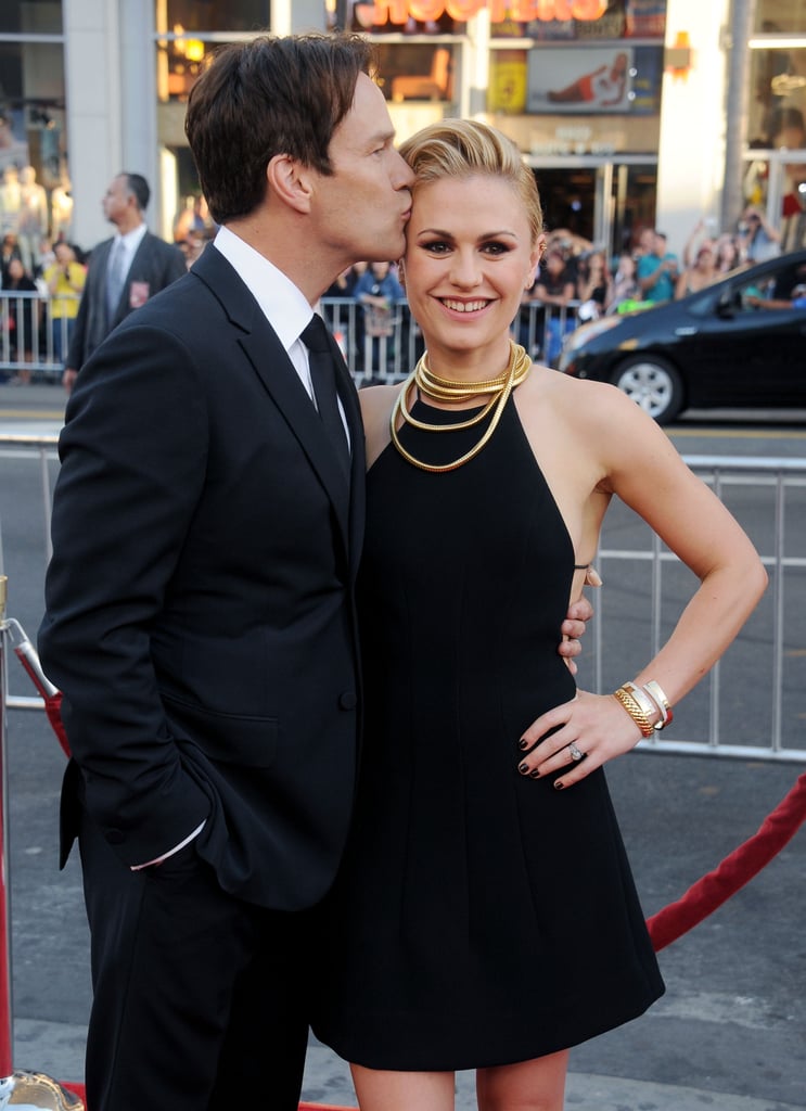 Anna Paquin and Stephen Moyer had a sweet moment at True Blood's seventh and final season premiere in LA on Tuesday.