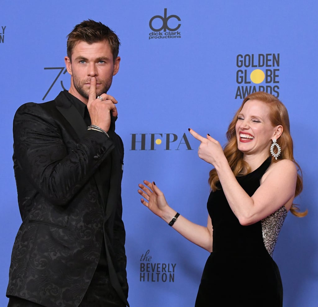 Pictured: Chris Hemsworth and Jessica Chastain