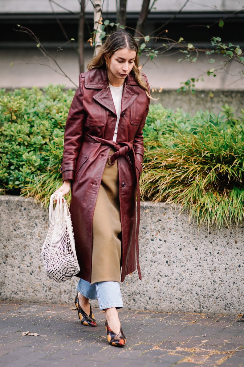 Tote an Unexpected Fisherman Bag With Your Very Polished Trench Coat