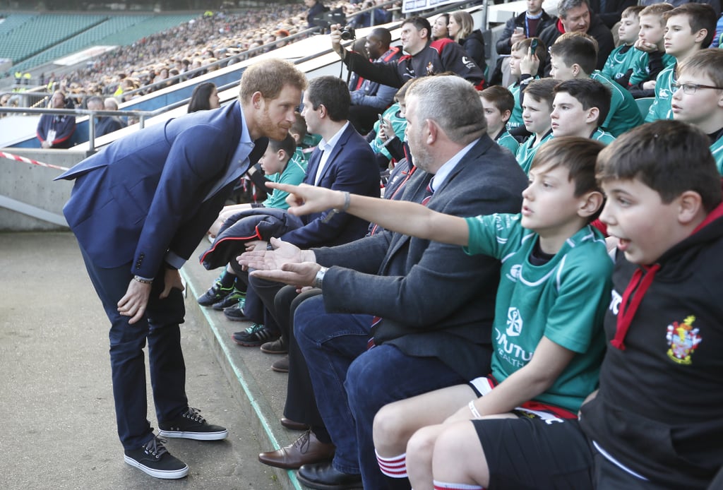 Prince Harry With English Rugby Team February 2017