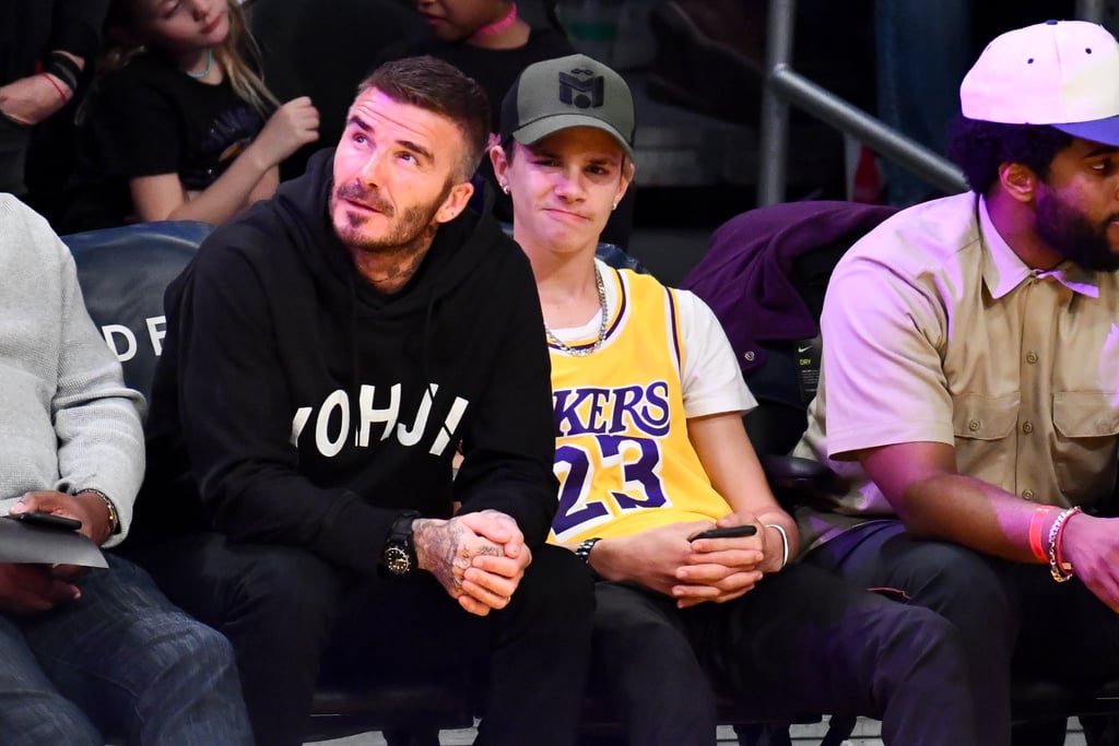 Photos of Romeo and David Beckham Twinning at Lakers Game