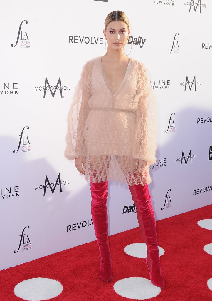 Hailey Baldwin Fendi Boots at Daily Front Row Awards 2017
