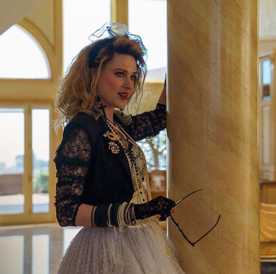 Evan Rachel Wood as Madonna in "Weird: The Al Yankovic Story"