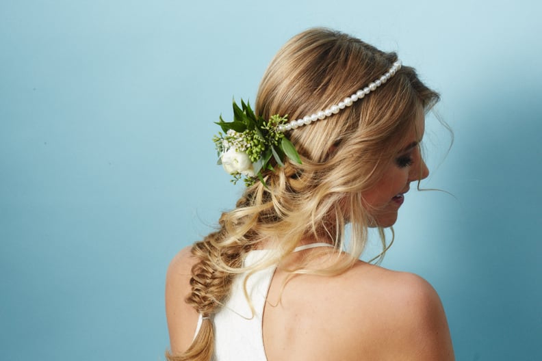 The Flower Piece: Half Moon Flower Crown With Pearl Headband