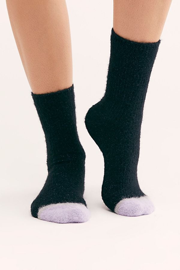 Free People Fuzzy Sparkle Crew Sock