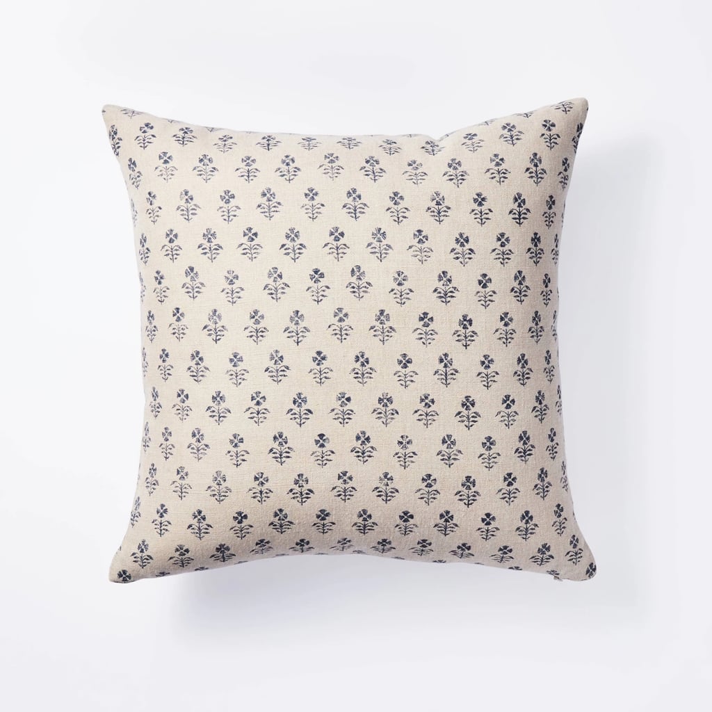 Floral Block Print Throw Pillow