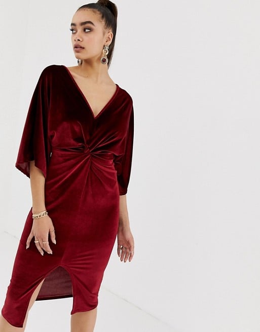 Missguided velvet wrap dress shop