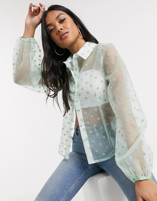 Parisian Organza Polka Dot Blouse