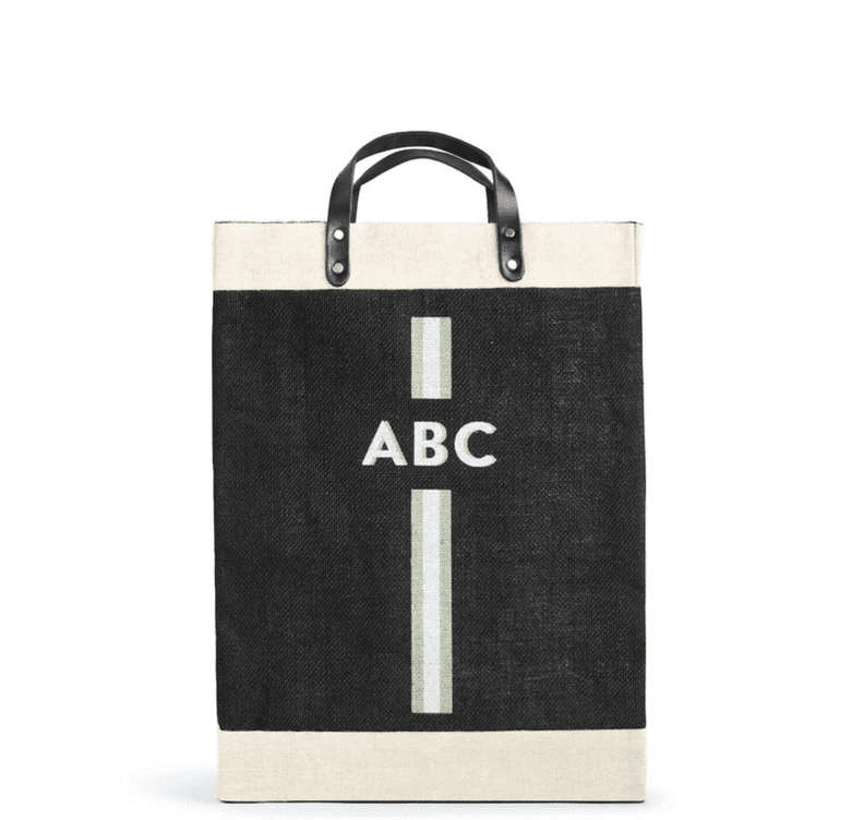 Personalized Canvas Market Tote | Monogrammed Canvas Tote Bag | Cotton  Canvas & Full Grain Leather | Reusable Canvas Shopper | Made in USA