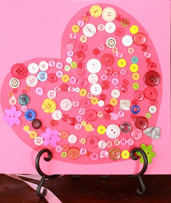 Button-Covered Heart Valentine