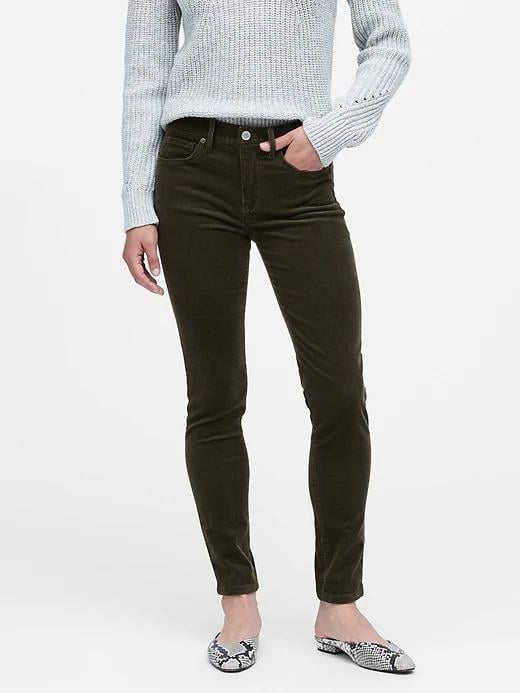 Mid-Rise Skinny Corduroy Pants